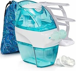Navage Deluxe Bundle Orröntőrendszer - Saline Nasal Rinse Kit 1 Orrtisztító, 30 Salt Pods, Paisley Travel Bag és 1 Countertop Caddy