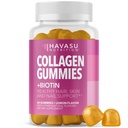 Collagen Gummees for Women and Men with 2500mcg Biotin, Cink, C-vitamin & E - Hydrolyzed Collagen Gummees for Hair, Skin & Kail Support - Biotin and Collagen Gummees - Lemon Flavor - 30 Servings