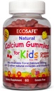 ECO SAFE Coral Kalcium-vitamin D3 Kids Gumi, Természetes Cseresznyeízű, Nem GMO, gluténmentes, Dairy- mentes, Szójamentes és Zselatin mentes - 300 mg kalcium, és 800 NE D3- 60 Gummium (2 csomag)