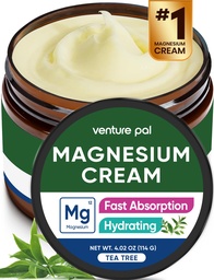 Venture Pal Magnézium Losion, Topical Magnézium Cream for Sleep, Leg Cramps & Pain, Izomrelaxáció, Nyugodt, Nedvesítő Kiegészítés kókuszolajjal, Shea Butter & Hyaluronic Acid, Biztonságos gyerekeknek