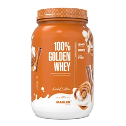 Maxler 100% Golden Whey Protein - 24 g fehérje per serving - Premium Whey Protein Powder for Pre Post Workout - Fast- Absorbing Whey Concentration, Isolate & Hydrolysate Blend - Fahéj Bun 2 lbs