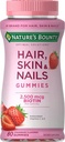 Természet Bounty Optimális megoldások Hajak, bőr és körmök Biotin Strawberry ízesített - 80 Gumies, csomag 5