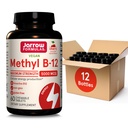 Jarrow Formulas Maximális hatáserősség Metil B- 12 5000 mcg, Cellularis Energy Production és Brain Health Support diétás kiegészítése, 60 Cherry- ízesített rágótabletta, 60 napos ellátás, 12-es csomag
