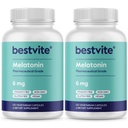 BESTVITE Melatonin 6mg (240 Vegetáriánus kapszula) (120 x 2) - Nincs Stearates - Vegan - Nem GMO - Gluten Free