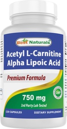 A legjobb természetes acetil-L-karnitin és Alfa Lipoic Acid 750 mg 120 kapszula