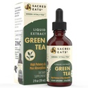 Zöld tea folyadék kivonat cseppek - Immuntámogatás (antioxidánsok & polifenolok) kiegészítés. Promotes Gentle Energy. Szerves összetevők, nem GMO, alkohol és glutén mentes (nem ízesített)