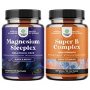 Magas abszorpciós magnézium- alvászavar - Melatonin- mentes nyugtató Magnézium alváshoz és B - vitamin- komplex felnőtt multivitamin immun támogatás Mood és memória kiegészítés