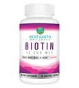 Best Earth Naturals Biotin 10,000µg - Extra Erő Biotin Vitamin kiegészítés, hogy támogassa a haj növekedését, erős körmök, hosszú szempillák és egészséges bőr