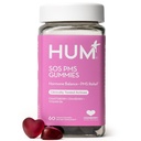 HUM Nutrition SOS PMS Gummees, PMS Support Supplement for Women, Support Cycle Symps, Bloating, Hormonal Balance, Magában foglalja a B6-vitamin, Cranberry & Chasteberry Vitex, Gluten Free, 60 Vegan Gumies