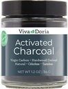Viva Doria Aktiválta Charcoin Powder, Hardwood Derived, Food Grade, 1.2 Oz Glass Jar