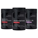 Sports Research Biotin (B7) 10,000mcg + Lutein + Zeaxantin (20mg) + Astaxantin kiegészítés Algae-ből (6mg) - All Vegan Therapy 124; 120 Softtells Each Against 124; All Made with Coconut Oil for Better Absorption