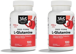 Teljes élelmiszerpiac, L Glutamin 500Mg Veggie Caps, 100 Count (2-es csomag)
