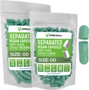XPRS Nutra Vegan mérete 00 szétválasztott kapszula - 100 darab Prémium üres kapszula zsákokban elkülönítve - 00 tabletta üres DIY kiegészítés töltelék (Sage Green)