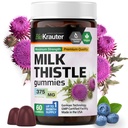 BIO KRAUTER Milk Thistle Life Detox Gumies - 1500 mg Strength - 60 Chews - Silymarin Milk Thisle Supplement - Vegan Gelatine- Free Formula