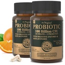 Probiotikumok prebiotikumokkal férfiaknak és nőknek - 35 Strains Organic probiotic 100 billion CFU for Gut & Digestive Health, Vegan Acidophilus Probiotics Supplement, Non-GMO Raw Probiotic 120 Caps
