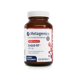 Metagenics CoQ10 ST- 100- 100 mg Ubikinon E-vitaminnal szív, energia és antioxidáns támogatás * - non- GMO, gluténmentes, szója- mentes - GMP Certified Facility - 120 Softgels