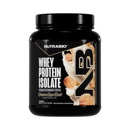 NutraBio 100% tejsavó fehérje izolátum fehérje por, 25 g fehérje teljes aminosav profil, Non-GMO, Soy & Gluten Free, Alacsony szénhidrát, alacsony kalóriatartalmú tejsavó fehérje por, fahéj cukor fánk, 2 Lb