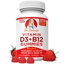 D3-vitamin, B12 gumik Dr. Danielle, Vegan napi kiegészítése felnőttek és gyerekek, Non-GMO, D3-vitamin 1000 NE & 250 µg B12-vitamin, 2 hónap ellátás (60 gumi)