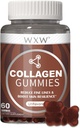 WXW hidrolizált kollagén peptidek gumik nők számára, nem-GMO anti-aging képlet biotin, cink, Vitamins C & E haj, bőr és nails a 1244; 60ct, vanília ízesítetlen