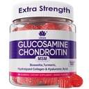 Glucosamine Chondroitin Gumies, Sugar Free Glucosamine Chondroitin MSM kiegészítés, Extra Strength with Boswellia Turmeric, Hydrolized Collagen & Hyaluronic Acid, Bone Health for Women, 60 Cts