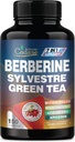 Cadane Berberine kivonat - Berberine kiegészítés Gymnema Sylvestre, Green Tea & More - 150 kapszula az immunrendszerhez, emésztés egészségügyi támogatás