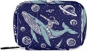 Galaxy Whale Astronaut Pill Box 7 Day Pill Case Travel Pill Organizer Bag Zipper Portable Weekly Case Compact Size for Vitamin Supplement Holder