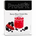 ProtiFit - Magas fehérjetartalmú gyümölcs ízesített por ital Mix, 15 g fehérje, alacsony kalóriatartalmú, cukor mentes, ideális fehérje kompatibilis, 7 szervákat dobozonként (Berry Blast)