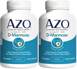 AZO D Mannose Trakt Health, Cleanse, Flush & Protect The Urinary Tract, No.1 Gyógyszerész Ajánlott márkanév, Klinikai Erő, Non- GMO, 120 Count (2. csomag)