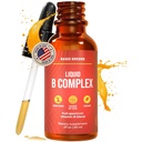 B-vitamin Komplex folyadék cseppek - Strength Sublingual Formula, Maximalizálja abszorpció és növeli az energiát - B1, B2, B3, B5, B6, B7, B9, B12 - Természetes vegán kiegészítés immunitást (B Complex)