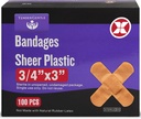 Ragasztó kötszer - doboz 100 3 / 4 "Rugalmas sheer műanyag kötszer vágások, horzsolások, égések - Latex ingyenes, steril kis kötések