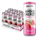 Optimum Táplálkozás Amino Energy Sparkling Hydration Drink, Elektrolitok, koffein, Amino Acids, BCAA, Sugar Free, Görögdinnye, 12 Fl Oz, 12 Pack (csomagolás május Vary)