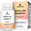 300 milliárd CFU probiotikumok - probiotikumok nőknek és férfiaknak, 12 probiotikum Strains Plus Prebiotic, Immune & Digestive, Gut Health, Gas Bloating, Lakossági Stable - 60 Caps
