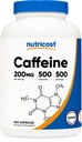Nutricost koffein pirula, 200mg per adag (500 kapszula)