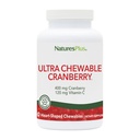Natings Plus Ultra Chewable Cranberry Love Berries - 400 mg, 180 Vegetáriánus tabletta - Természeti Áfonya kiegészítés, Promotes Vizeleti Tract Health - Non-GMO, Gluten- Free - 90 Servings