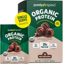 Tisztán ihletett szerves fehérje por, 14 egyszériás csomag, gazdag dekadens csokoládé - 20 g Plant- alapú fehérje por a Smooties & Shakes - Dairy- Free, Non-GMO - férfiak és nők számára