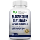 Premium Magnézium Glicinate 425 mg - 180 Vegan kapszula - Stressz enyhítéssel, alvással, izomgörcsökkel és egészséges szívműködéssel segít 124;