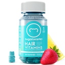 SugarBearPro Hair Vitamin Gummy 1 hónap ellátás, Extra Erő Biotin 6000µg a haj növekedés, Vegan B12, MSM, Inositol, Omega 3, Elderberry, Certified Kosher, Halal, Cruelty- Free