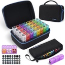 Havi Pill Organizer 3X egy nap hordozható 7- napos utazási orvoslás Szervező táska, Nagy Pill Box 32 Napi részlegek, 30 nap Pill Case Medicine Organizer vitamin, kiegészítés és gyógyszer
