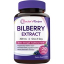 Doctor's Recipes Bilberry Extract, 300mg, Botanical Antioxidant, Vision & Eye Health, Extra Strength, Vegan, 120 Capsules, Non-GMO