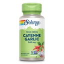 SOLARAY Cayenne Fokhagyma 540 mg - Cayenne Pepper és fokhagyma kiegészítők kapszaicin - Támogatása 40 000 hőegység - Non-GMO projekt ellenőrzött, Vegan, 60- nap garancia - 100 Servings, 100 VegCaps
