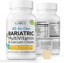 Bariátriai választás All- in - egy rágható Bariátriai multivitamin vas- és kalciumcitráttal, trópusi citrusfélék (120ct)