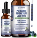 (2 csomag) Kálium Magnézium kiegészítés Folyékony cseppek - 200mg Kálium & 600mg Tripla Komplex Magnézium Glicinát Folyékony Citrátolaj Magas abszorpció Potasio Támogatás Csont-, Izom, Lábrák