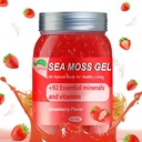 Sea Moss Gel, Organic Raw Irish Seamoss Gel Advanced Superfood, Immun- és Emésztési támogatás, Vitamin és Ásványok Kiegészítés (Strawberry, 18.5OZ)