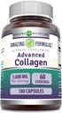 Amazing Formulas Advanced Collagen Supplementary 124; Collagen Type I, II & III, with Vitamine C & Hyaluronic Affairs