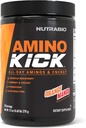 NutraBio Amino Kick - BCAA Powder with Natural koffein - Amino Acids Supplement for Energy, Hydration & Recovery - BCAA, Electrolytes & Amino Acids - Orange Mango, 30 Servings