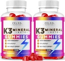 (2 Pack) K3 Mineral Keto Gummi - Keto K3 Mineralgummis, K3 Mineral Advanced Formula Gummies - K3 Vitamin Supplement, Keto ACV Gummies K3 Mineral Gummy - 120 Gummi für 2 Monate
