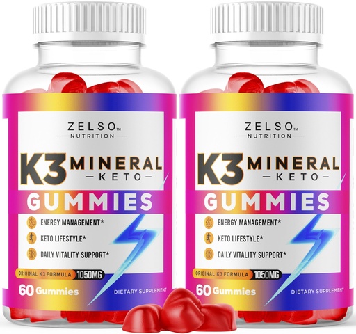 (2 Pack) K3 Ásványi Keto Gumies - Keto K3 Ásványi Gumies, K3 Ásványi Advanced Formula Gumies - K3 Vitaminpótló, Keto ACV Gumies K3 Ásványi gumi - 120 Gumim 2 hónapig
