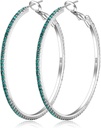 925 Sterling Ezüst Fülek Nagy Rhinestone Hoop Fülbevalók Nagy Cubic Zirconia Hoop Fülbevalók Thin Rhinestones Kerek Hoop Fülbevalók Nők 20 / 30 / 40 / 50 / 60 / 70mm Sparkly Hoops Crystals Womens