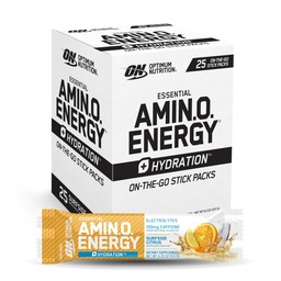 Optimum Nutrition Amino Energy Plus Hydration Packets, On- The- The- Captilene Stick Packs, Surfside Citrus, 25 gróf