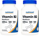 Nutricost B2-vitamin (Riboflavin) 400 mg, 120 kapszula (2 üveg)